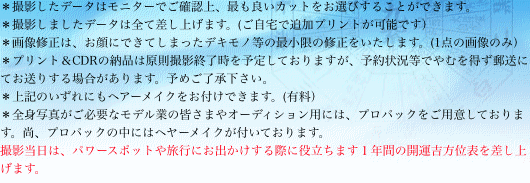 ＊撮影したデータはモニターでご確認上、最も良いカットをお選びすることができます。 